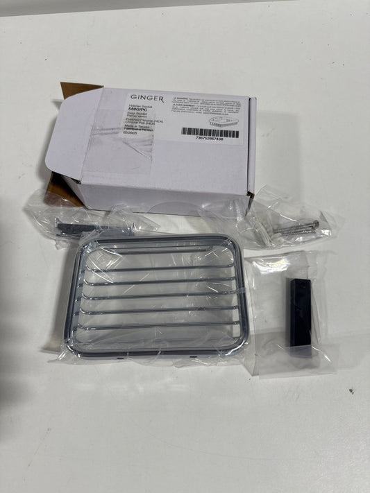 Ginger 550G Hotelier Wall Mounted Brass Soap Basket Polished Chrome