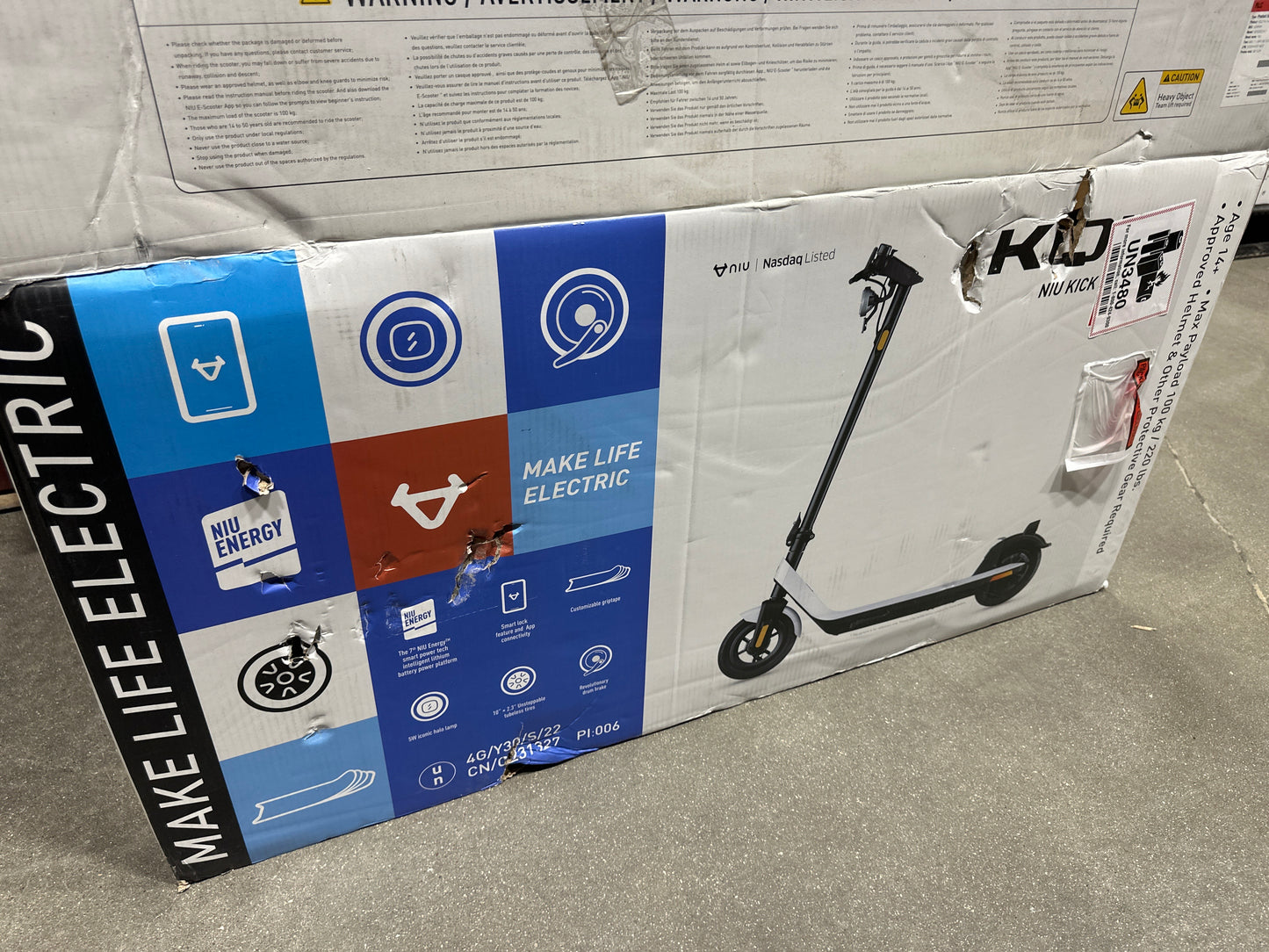 NIU Kick Electric Scooter Adult KQi2 Pro Foldable 25 Mile Range 17mph Gray