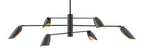 Fredrick Ramond FR35806 Bowery 6 Light 50" Wide LED Chandelier Black Indoor Lighting Chandeliers