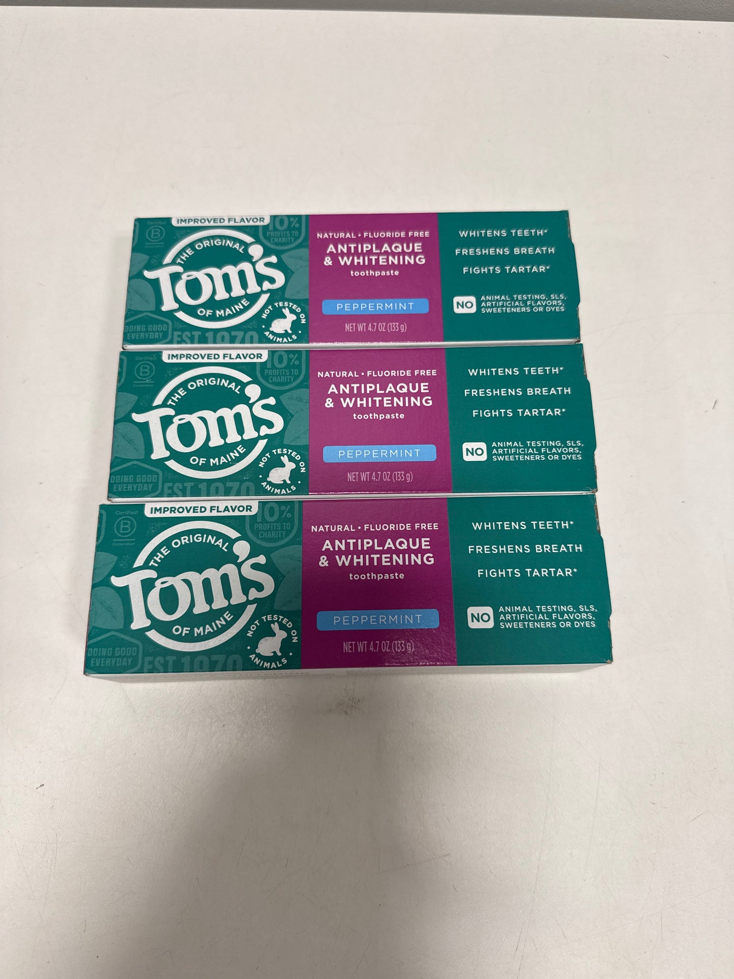 Tom's of Maine Antiplaque and Whitening Toothpaste, 4.7 oz, 3-pack