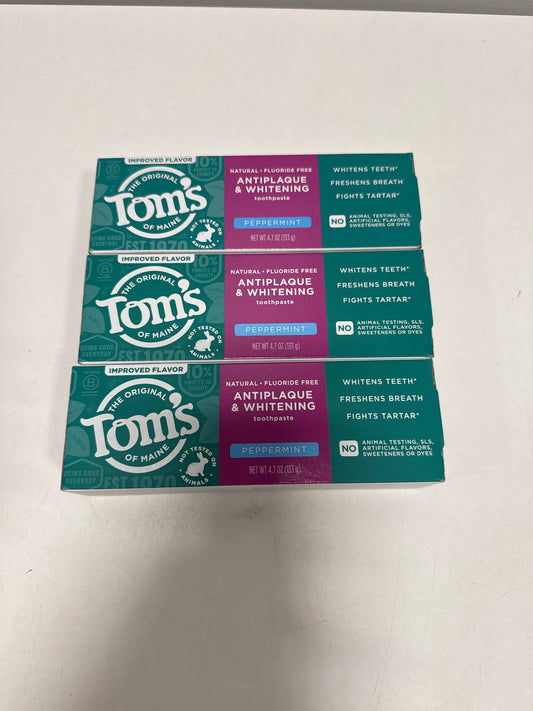 Tom's of Maine Antiplaque and Whitening Toothpaste, 4.7 oz, 3-pack