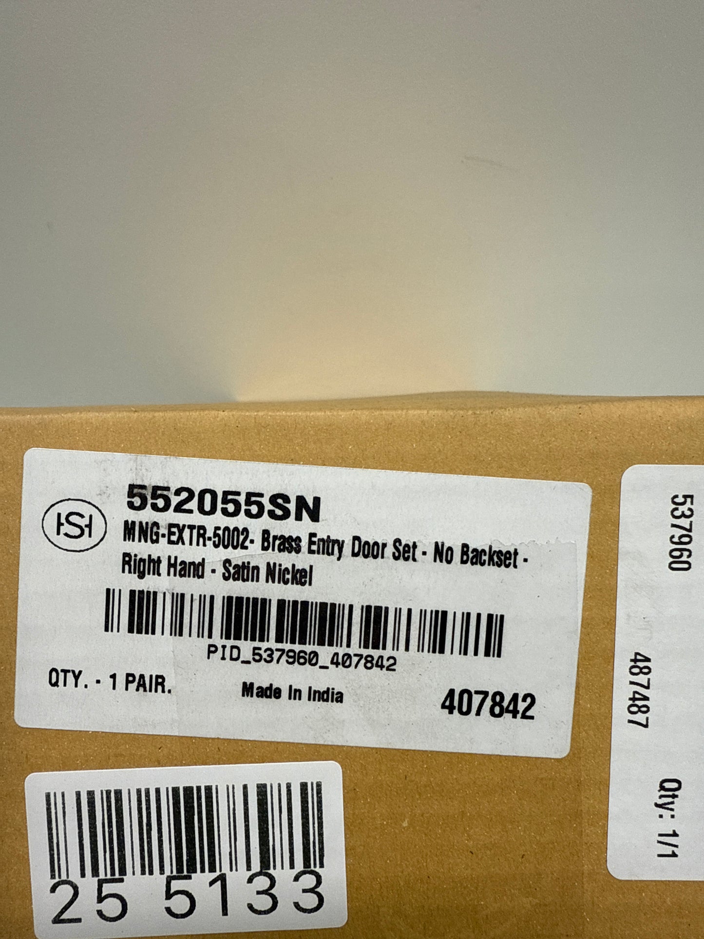 Signature Hardware 479121 Aurick Right Handed Solid Brass Keyed Entry Door Lever Set with 2-3/4" Backset - Satin Nickel