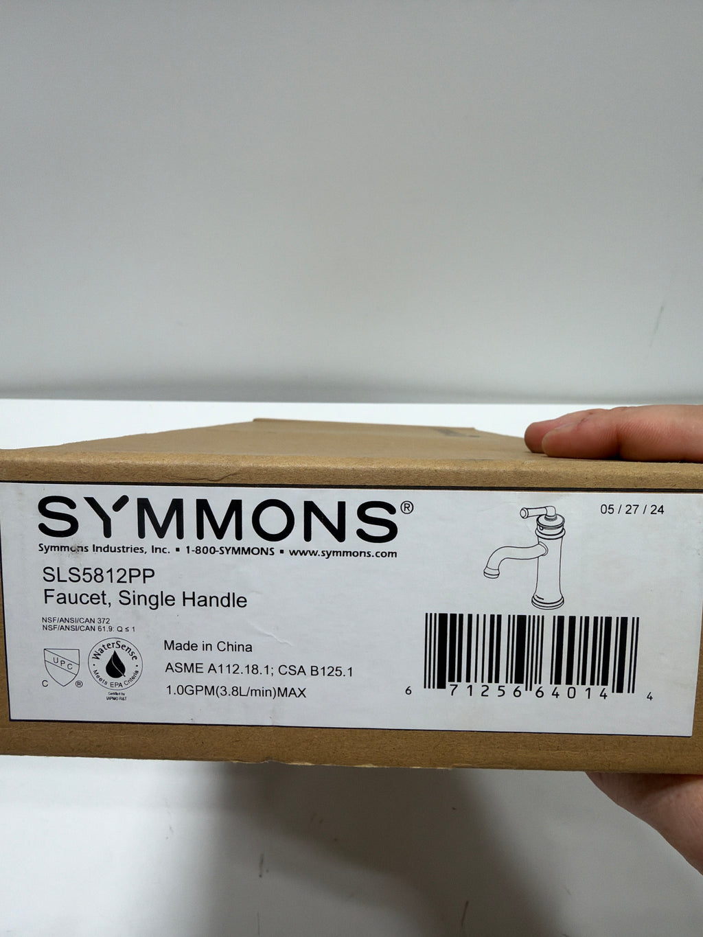 Symmons SLS5812PP Braston 1.0 GPM Vessel Single Hole Bathroom Faucet Polished Chrome