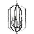 Progress P3577-31 Greyson 6 Light 18.13 Inch Matte Black Foyer Chandelier Ceiling Light - *Lighting & Electrical
