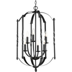 Progress P3577-31 Greyson 6 Light 18.13 Inch Matte Black Foyer Chandelier Ceiling Light - *Lighting & Electrical