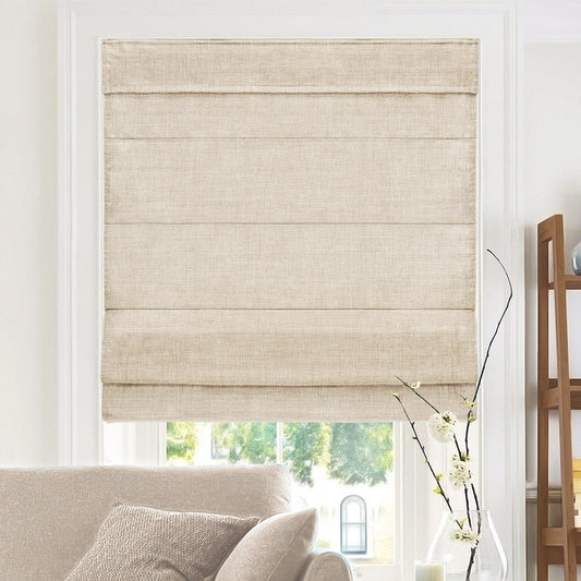Chicology Cordless Roman Shade Light Filtering Belgian Flax 29 W X 64 H