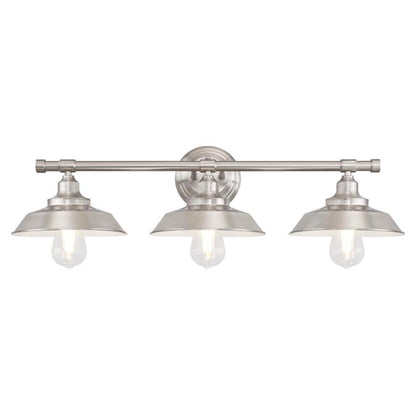 Iron Hill 3-Light Brushed Nickel Wall Mount Bath Light