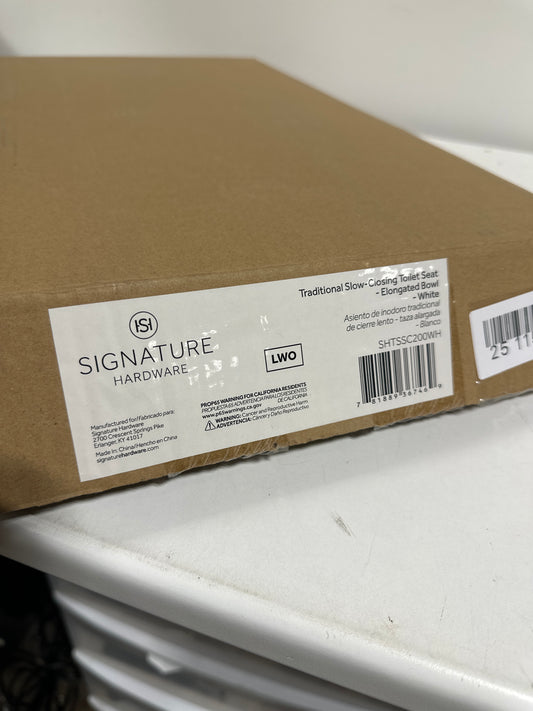 Signature Hardware 447334 Elongated Closed-Front Toilet Seat And Lid with Soft Close and Quick Release - *Plumbing