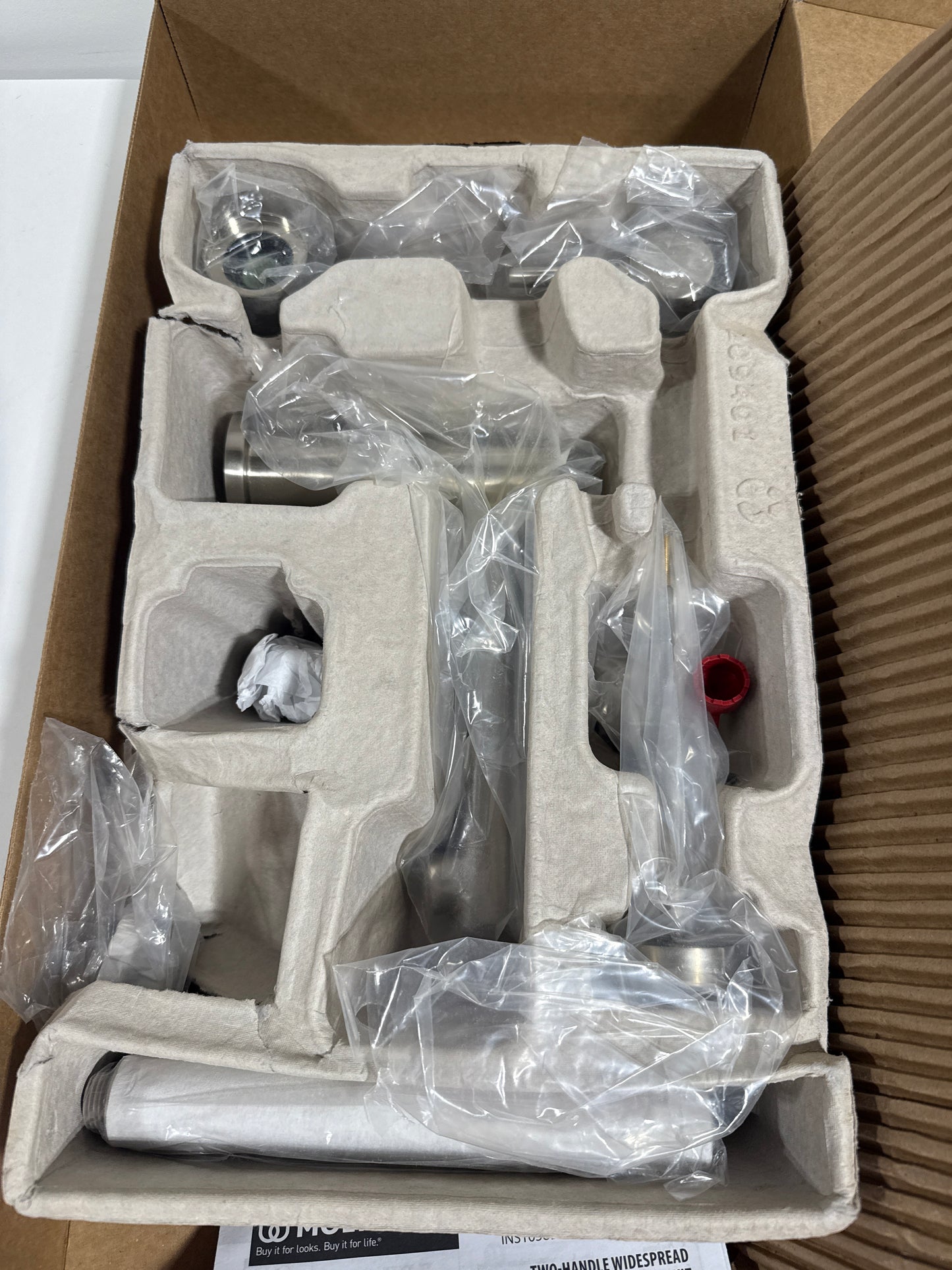 Moen T394 Deck Mounted Roman Tub Filler Trim with Personal Hand Shower and Built-in Diverter from the Align Collection (Less Valve) Brushed Nickel