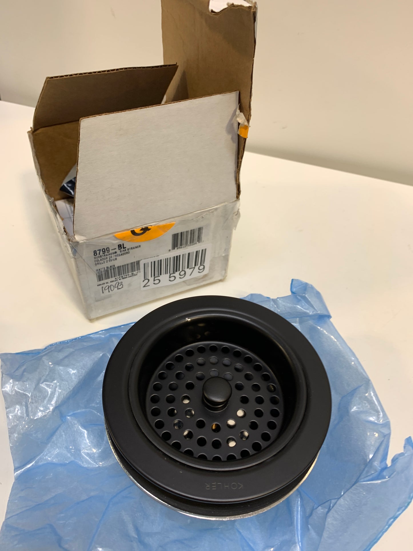 See Desc KOHLER Duostrainer Sink Drain and Strainer Basket, Less Tailpiece