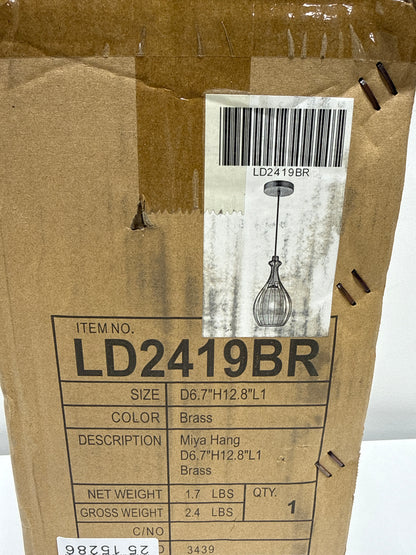 Home Decorative Midcentury Modern Miya 1 Light Pendant - Iron and Acrylic