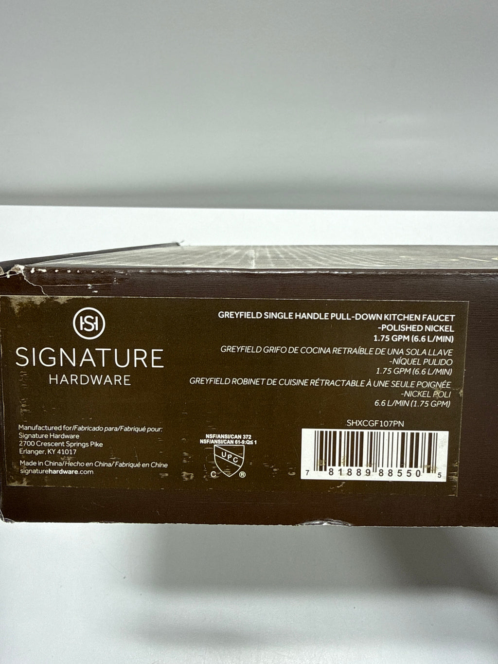 Signature Hardware Greyfield Single Handle Pull Down Kitchen Faucet in Polished Nickel
