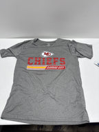 NFL Kansas City Chiefs Boys' Gray Heather Short Sleeve Poly T-Shirt - XL