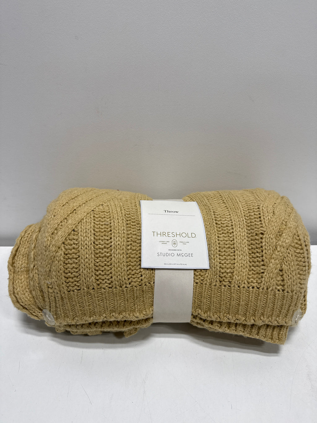 Tan Cable Rib Throw - 50 X 60’’ - Threshold Designed with Studio McGee - *Bedding