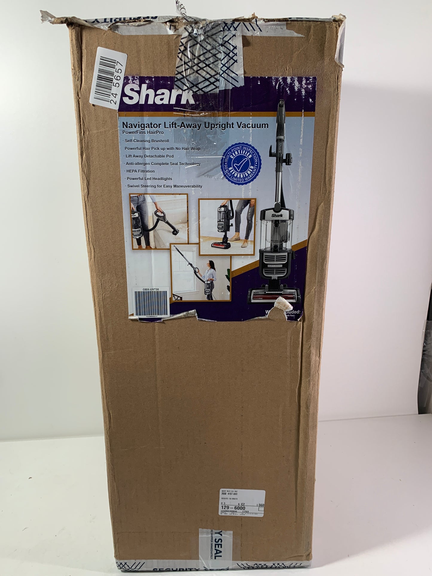 Used Shark UV730 Navigator Lift-Away Upright Vacuum, PowerFins HairPro Self-Cleaning Brushroll