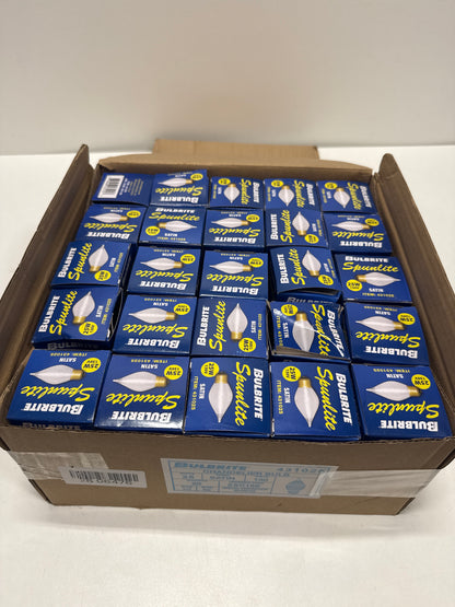 Pack of (25) 25 Watt Dimmable Satin Finish C15 Spunlite Incandescent Light Bulbs with Medium (E26) Base