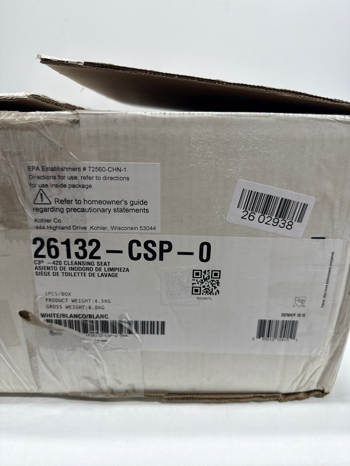 Kohler PureWash E545 Elongated Bidet Toilet Seat