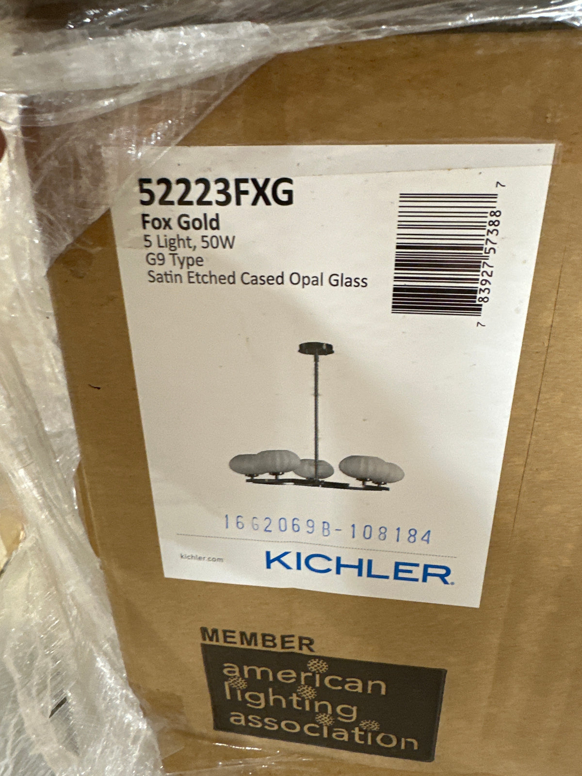 Kichler 52223 Pim 6 Light 28" Wide Chandelier Fox Gold Indoor Lighting Chandeliers