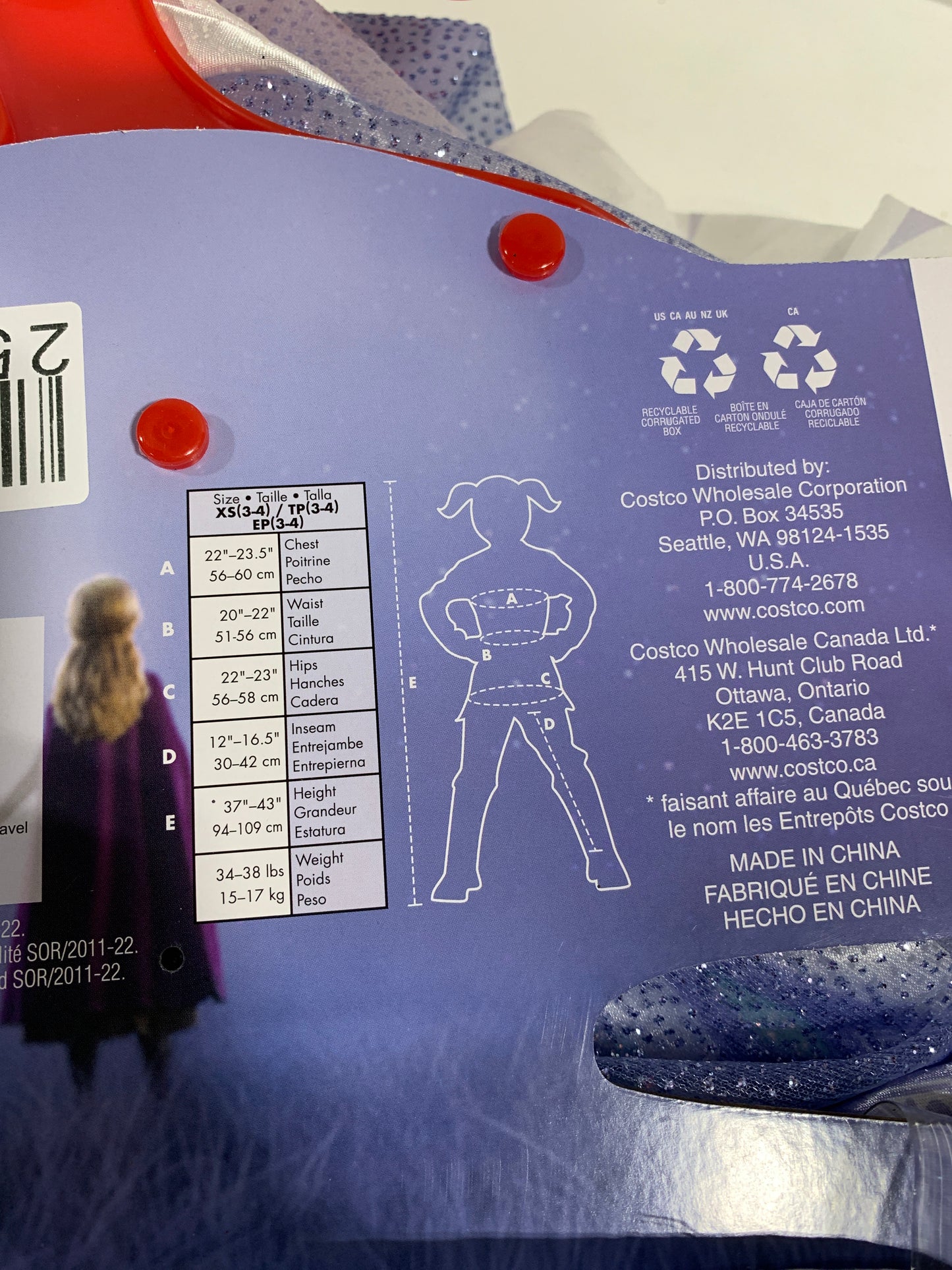 Disguise Disney Frozen Elsa Snow Queen Child Costume 3-4