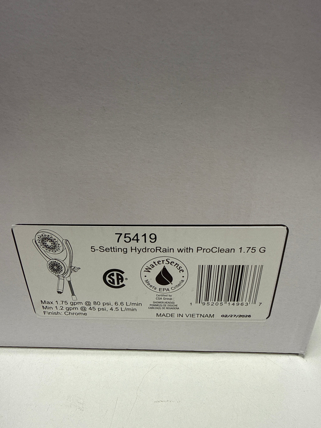 Delta 75419 Hydrorain 1.75 GPM 2-In1 Shower Head and Hand Shower - Chrome