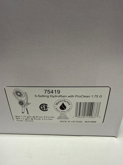 Delta 75419 Hydrorain 1.75 GPM 2-In1 Shower Head and Hand Shower - Chrome