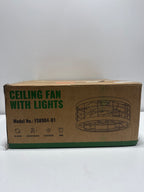 Pacific Core 16 in. Indoor Industrial Round Caged Low Profile Ceiling Fans with No Bulb Included with Remote Included