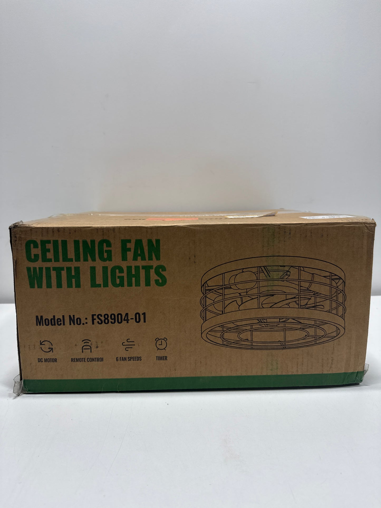 Pacific Core 16 in. Indoor Industrial Round Caged Low Profile Ceiling Fans with No Bulb Included with Remote Included