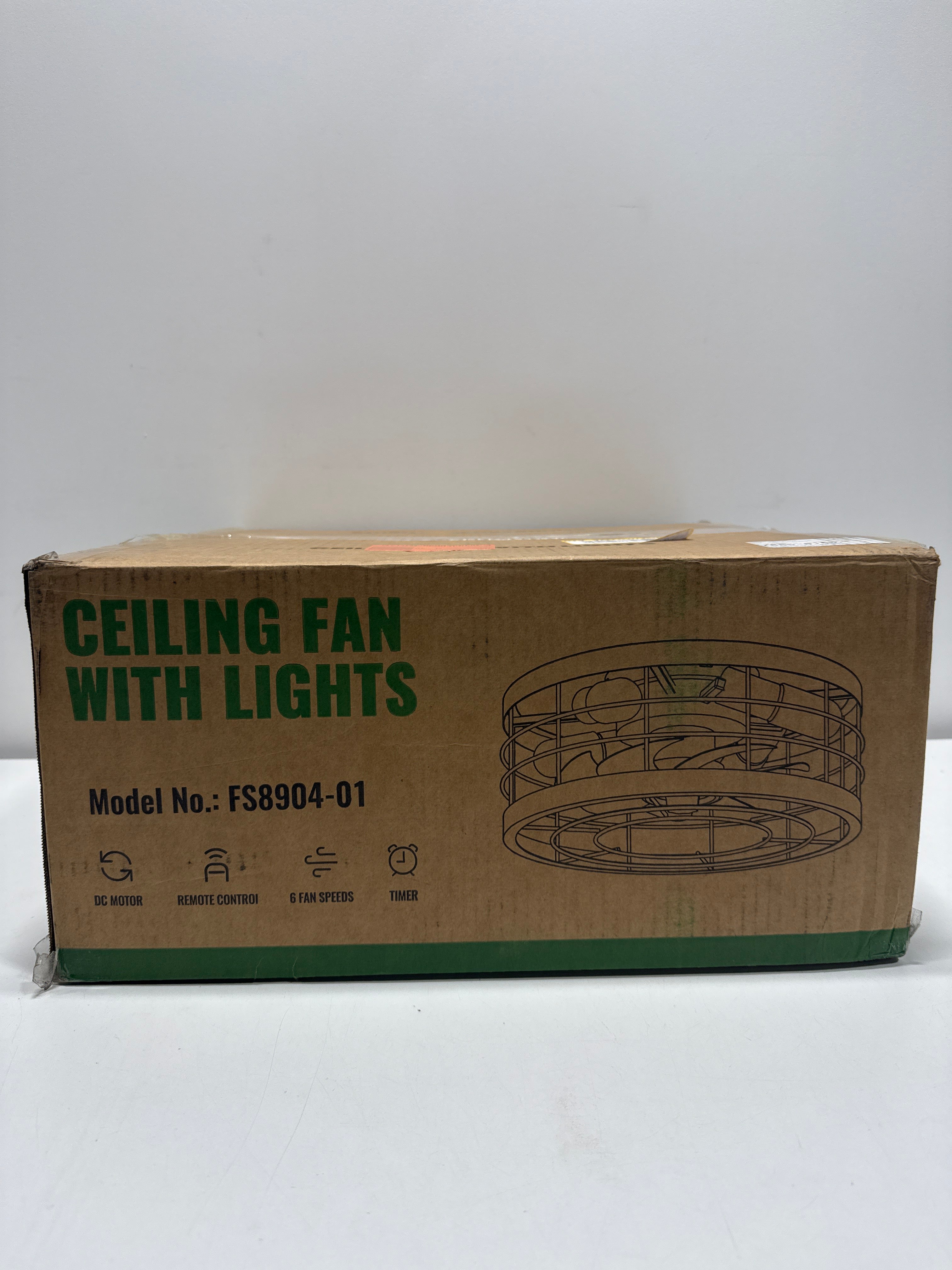 Pacific Core 16 in. Indoor Industrial Round Caged Low Profile Ceiling Fans with No Bulb Included with Remote Included