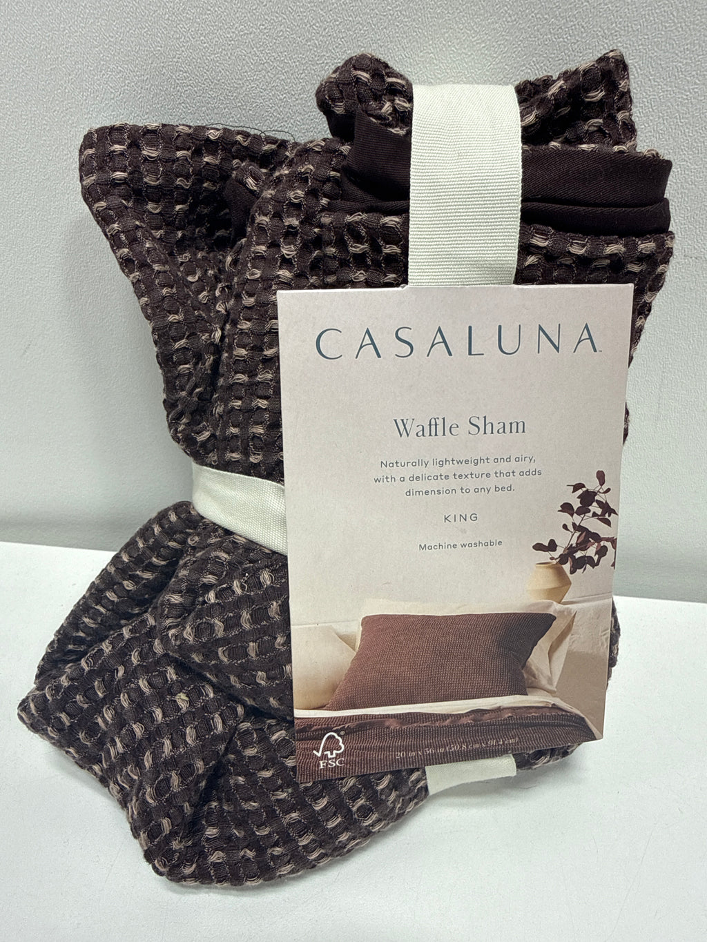 King Textured Waffle Pillow Sham Dark Fig - Casaluna - *Bedding