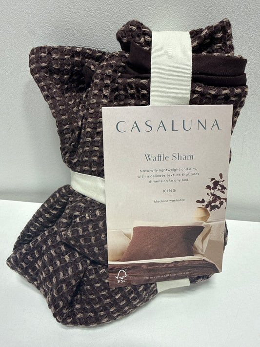 King Textured Waffle Pillow Sham Dark Fig - Casaluna