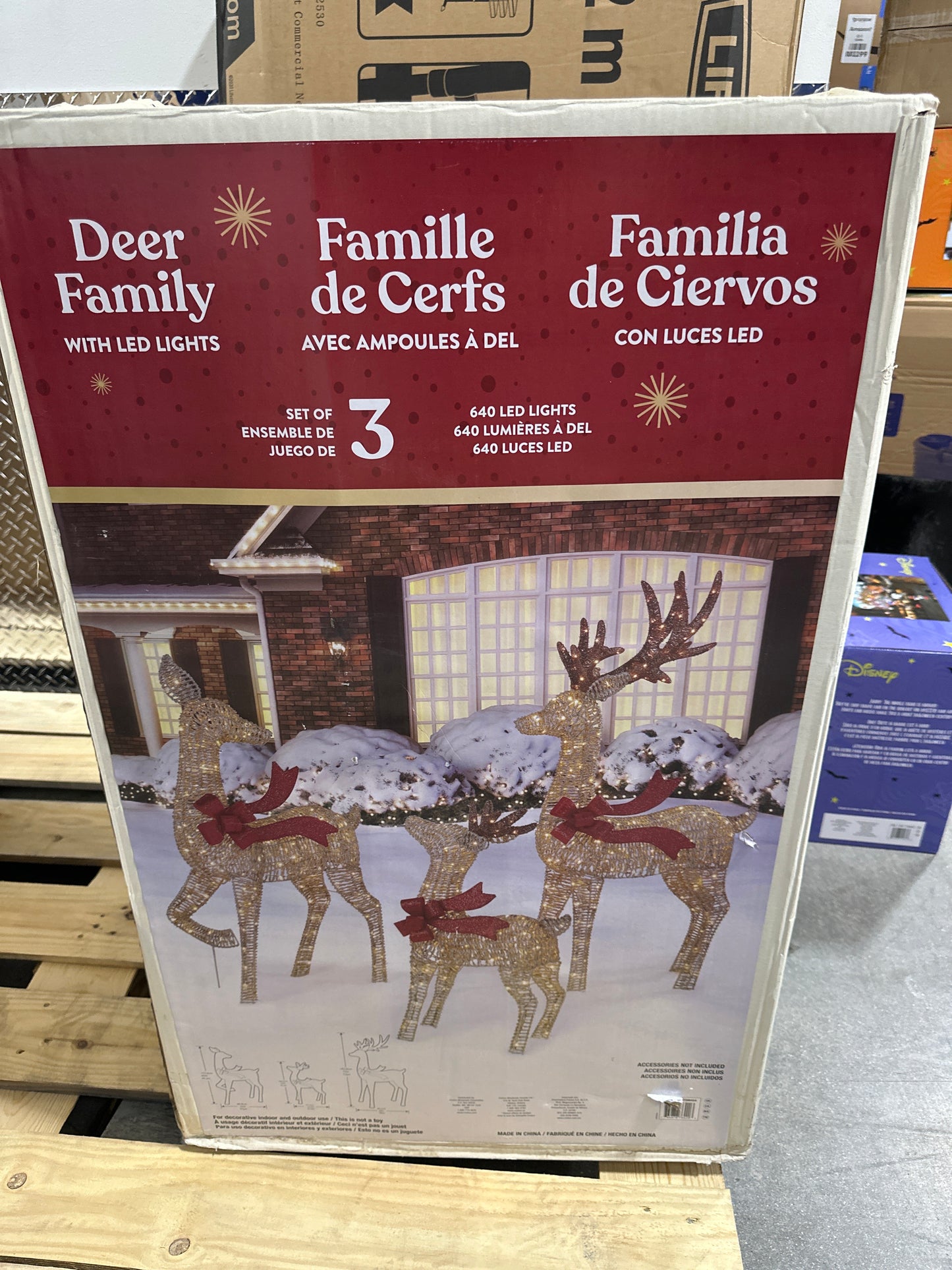 Reindeer Family with LED Lights Set of 3 Kirkland