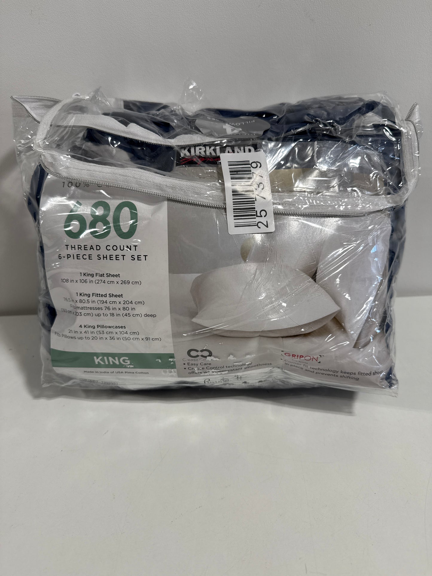 See Desc Kirkland Signature 680 Thread Count Sheet Set King  - No fitted