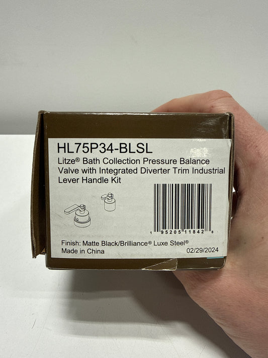 Brizo HL75P34 Litze Handle Kit for Pressure Balance Valve Trim - Industrial Levers Matte Black / Luxe Steel