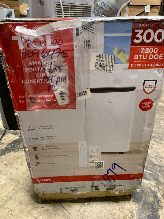TCL - 300 Sq. Ft. 7,000 BTU 3-in-1 Smart Portable Air Conditioner - White