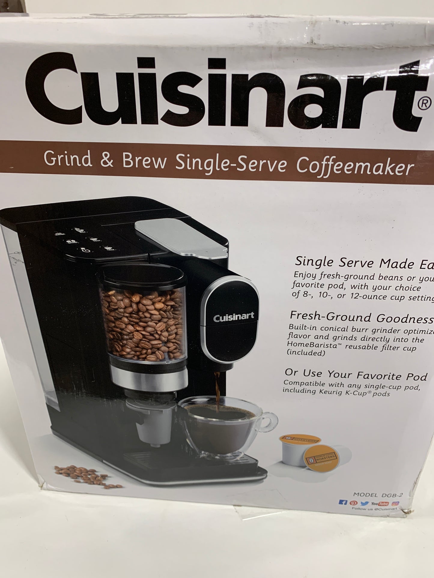 Cuisinart Grind & Brew Automatic Coffee Maker, Black (DGB-2)