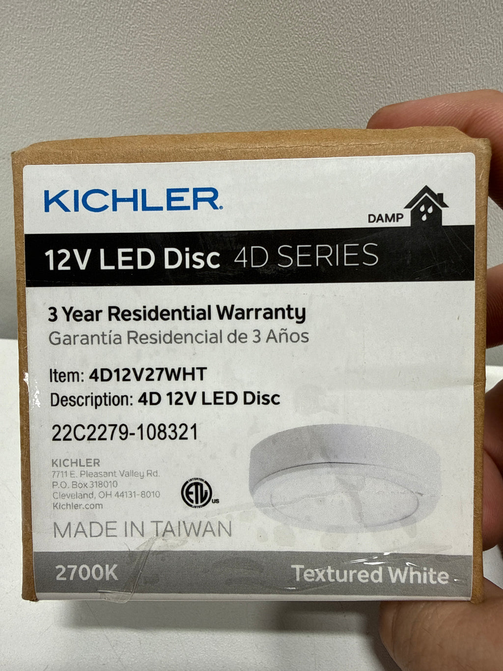 Kichler 4D Series 12V LED Disc 4D 12V LED Disc 2700K