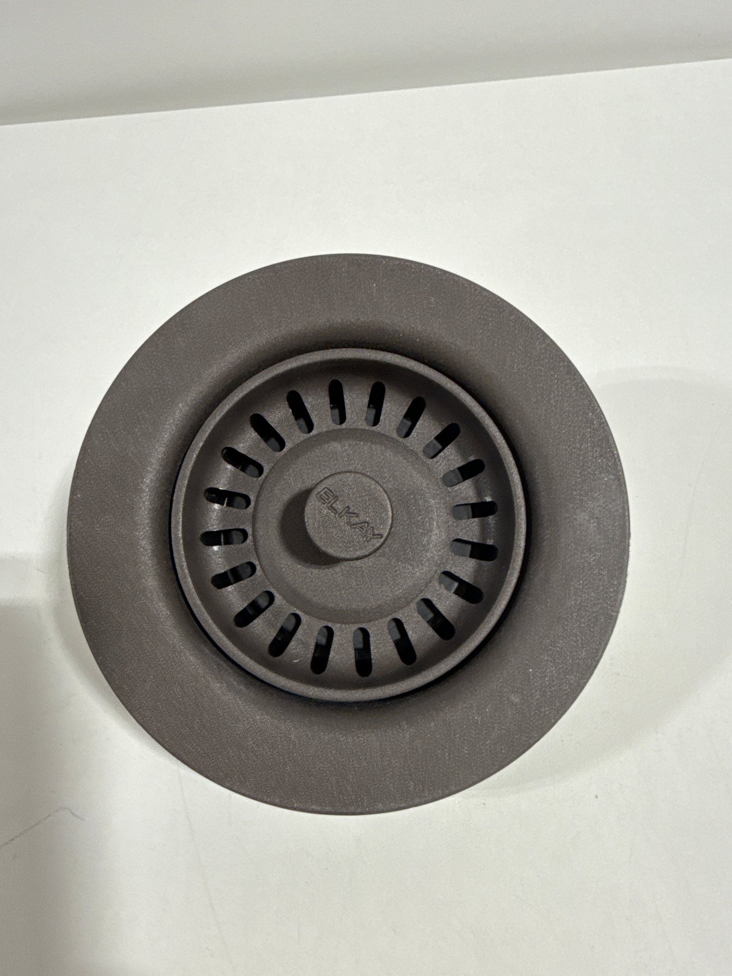 Polymer Disposer Fitting for 3-1/2 in. Sink Drain Opening in Chestnut