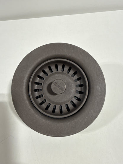 Polymer Disposer Fitting for 3-1/2 in. Sink Drain Opening in Chestnut