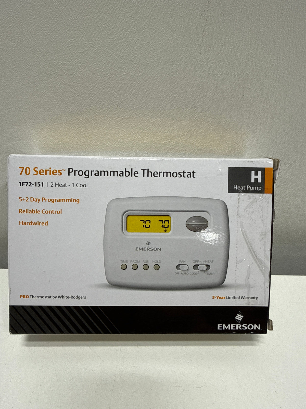 White-Rodgers 1F72-151 Digital 5/2 Day Programmable Thermostat with Energy Management Recovery