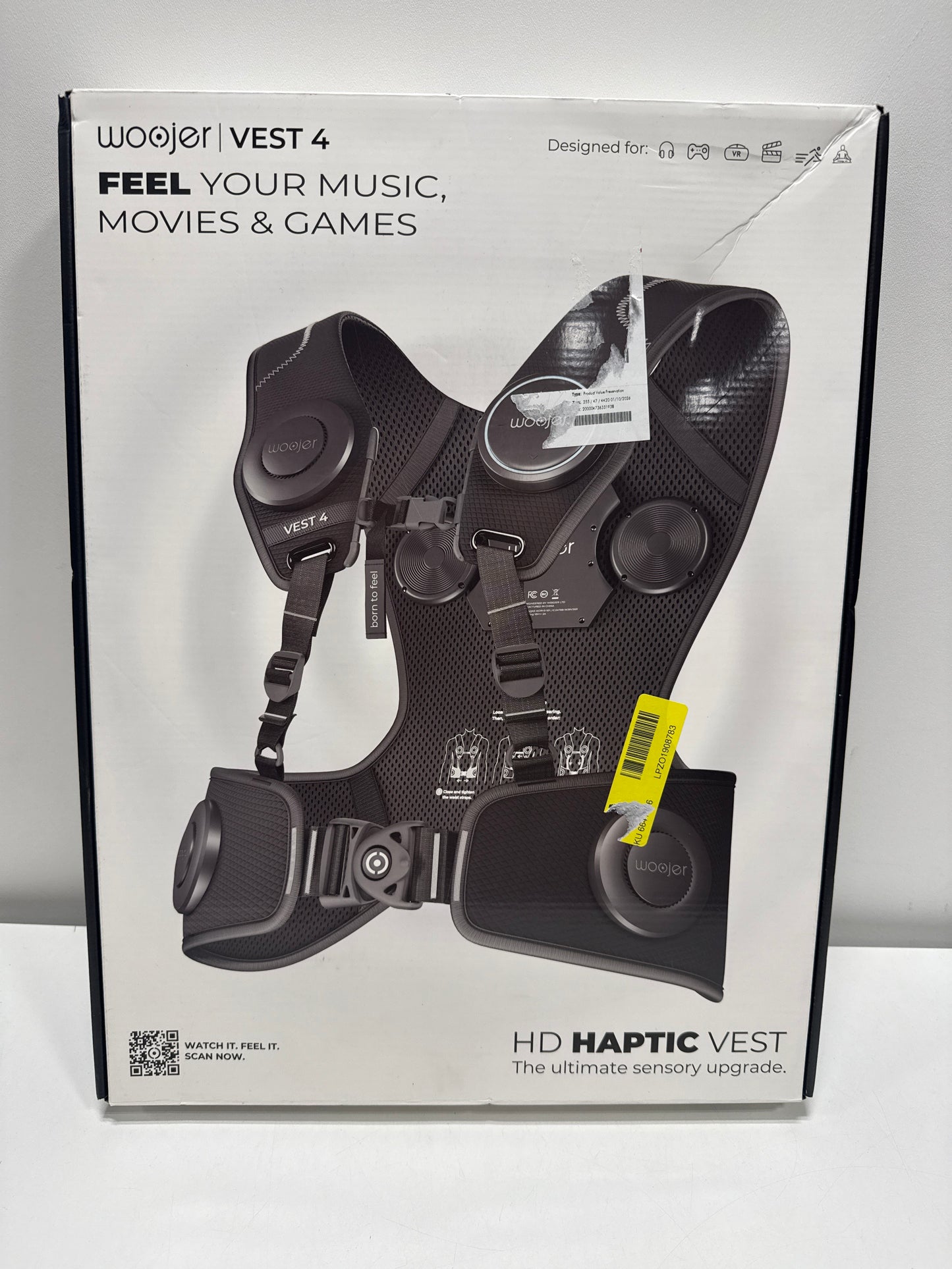 Woojer - HiFi Haptic Vest 4 - Compatible with PS (3,4,5) Xbox (Series X, One, 360) Nintendo (Switch, 3DS) - Black