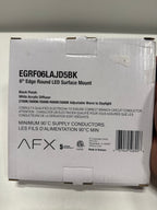 AFX EGRF06LAJD5BK Edge Round 6 inch LED Flush Mount Ceiling Light | Adjustable 5-in-1 CCT 2700K-5000K Integrated LED | 720 Lumens | 12 Watts | Dimmable Wet Rated Ceiling Fixture | Black Finish