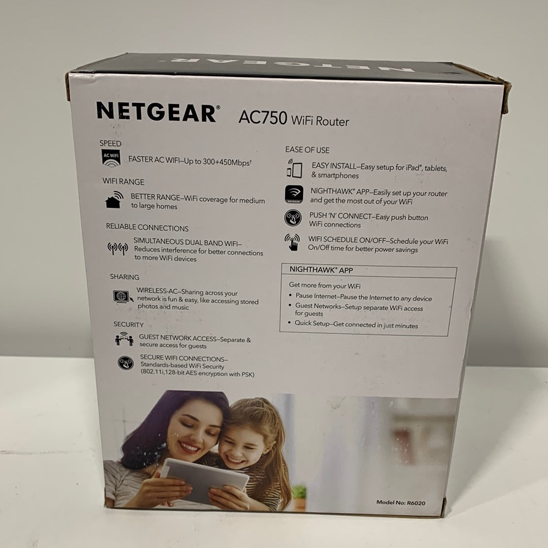 NETGEAR - AC750 WiFi Router 750Mbps (R6020) – Branzoe Retail Outlet