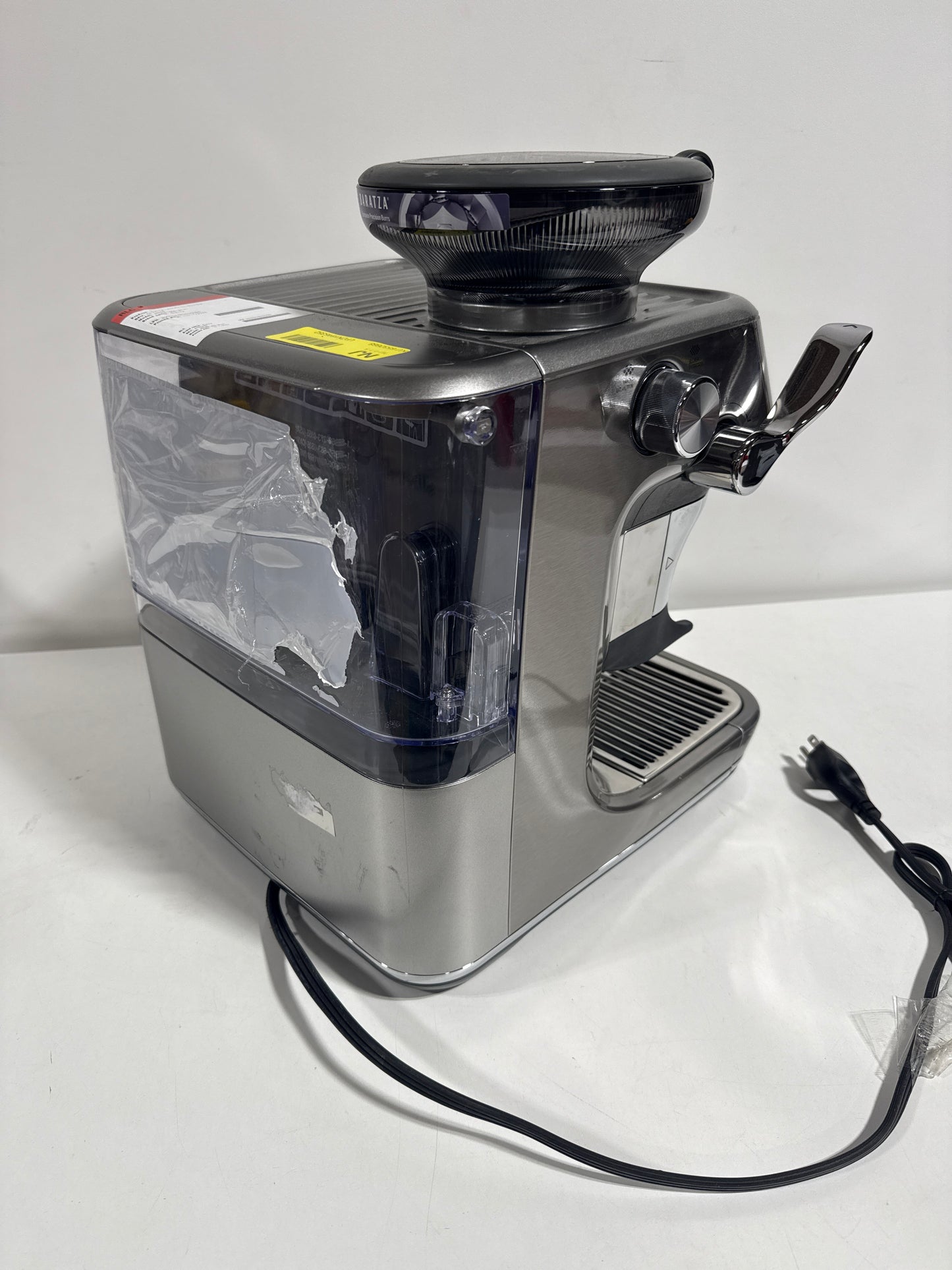 Scratch & Dent Breville the Barista Touch Impress Espresso Machine with Grinder & Milk Frother, Espresso Maker with Assisted Tamping, Cappuccino & Latte Machine