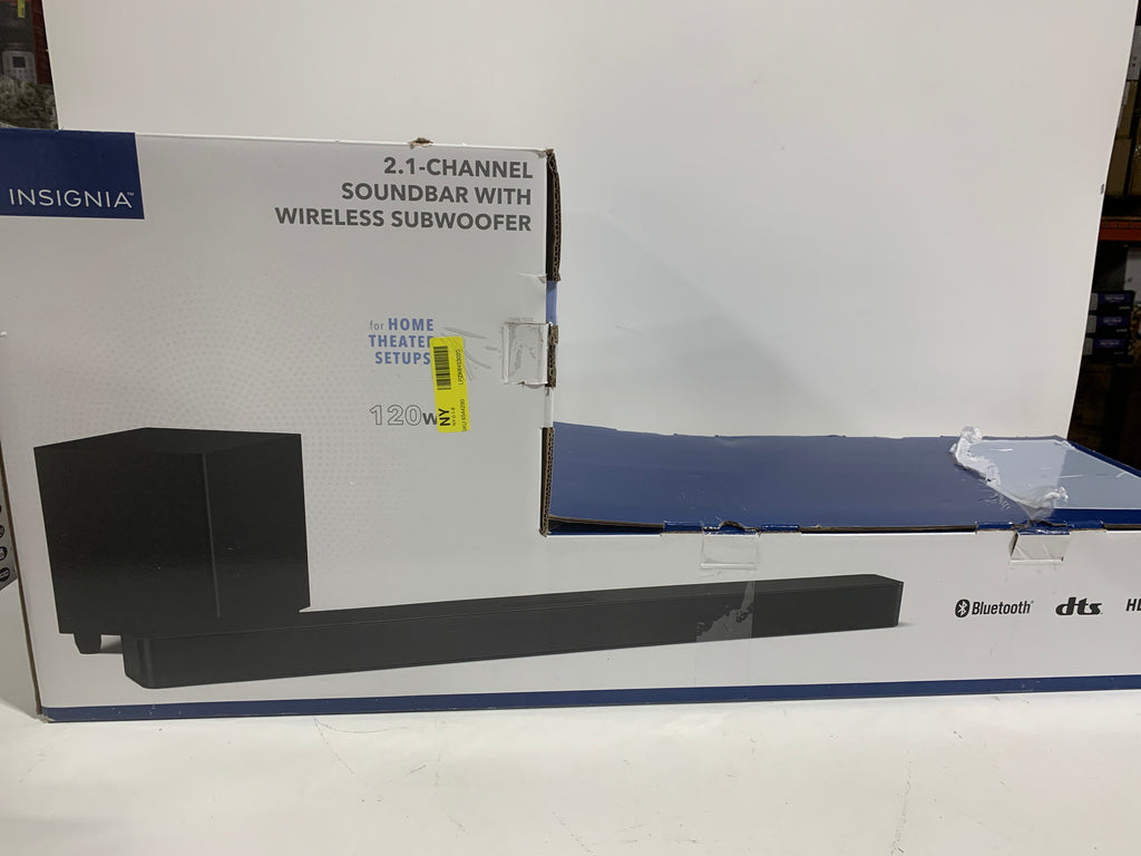 Insignia - 2.1-Channel Soundbar with Wireless Subwoofer and DTS:Virtual X - Black - *TV & Home Theater