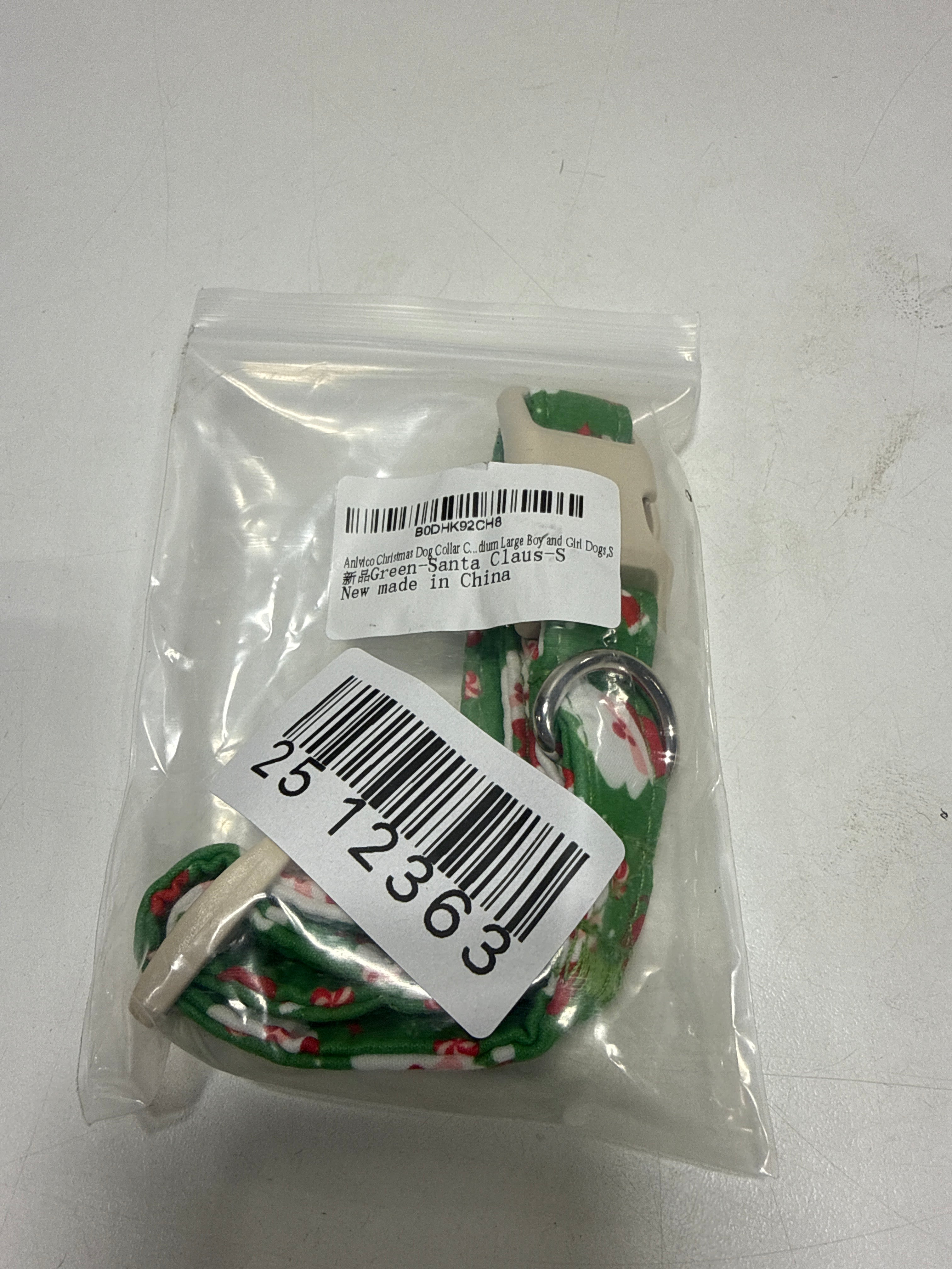 Christmas Dog Collar for Small Dogs，Adjustable Cotton Green Dog Collars Cute Santa Claus Puppy Collar for Male Female