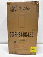 Luttrel 1-Light 21.62 in. Black Aluminum Hardwired Outdoor Post Light with Square Standard Fitter with Integrated LED