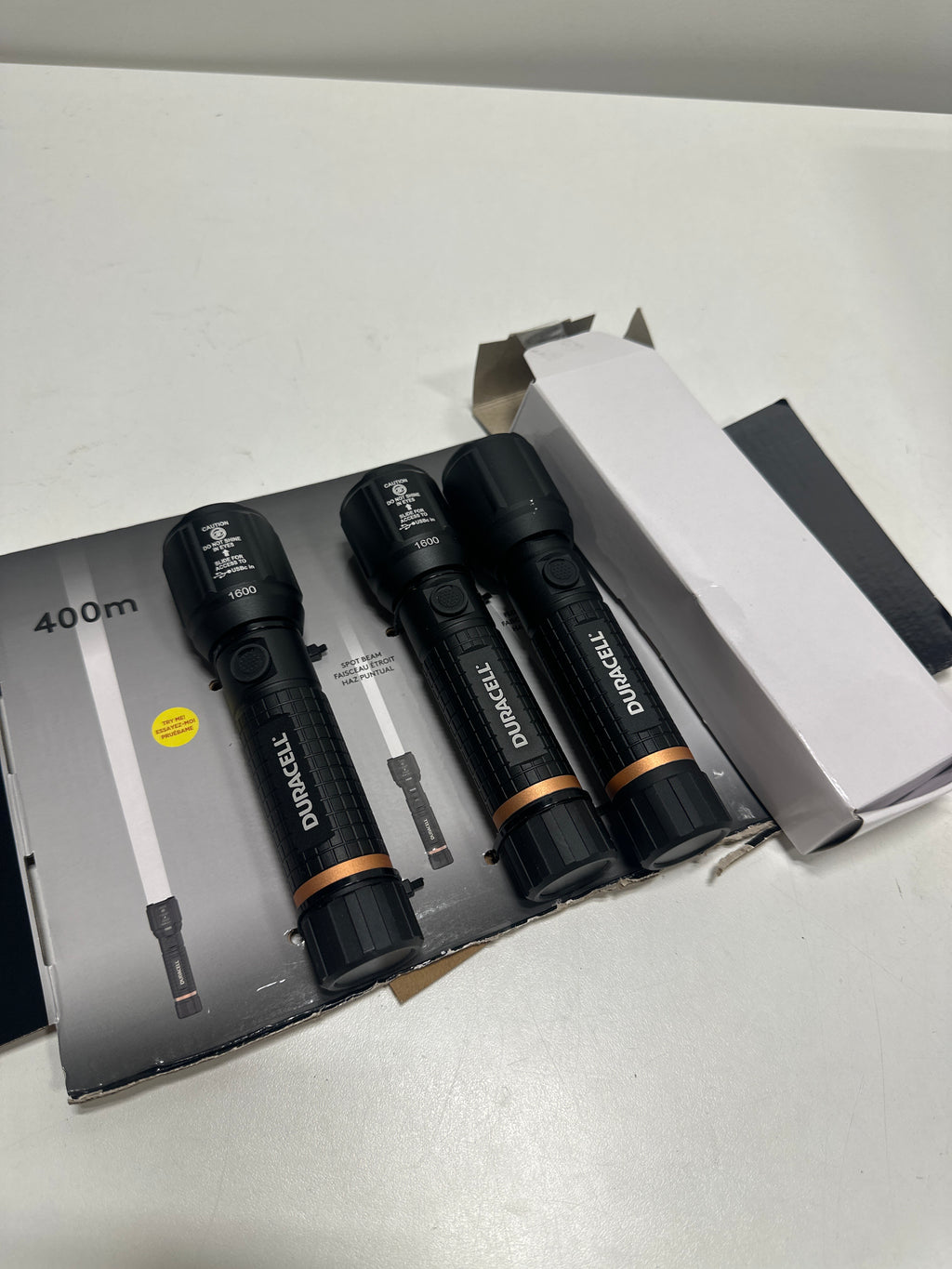 3 x Duracell 1600 Lumen Hybrid Power LED Flashlight