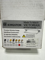 Kingston Brass BA1113BB 24 in. Victorian Dual Towel Bar Brushed Brass