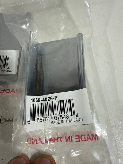 4 x Berenson 1057 Bravo 3 Inch Wide Finger Tab Cabinet Lip Pull / Drawer Lip Pull Polished Chrome