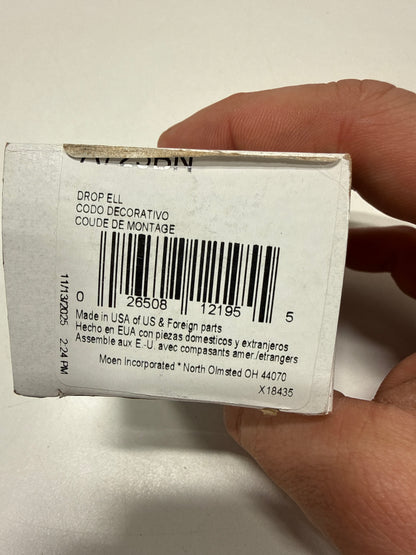 Moen Round Drop Ell Handheld Shower Hose Wall Connector, Brushed Nickel Finish, A725BN